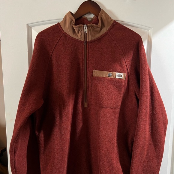 The North Face Other - Men’s North Face Quarter Zip Pullover Size Large Dark Red W/ Golden Brown Accent